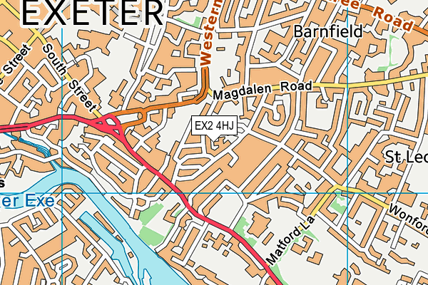 EX2 4HJ map - OS VectorMap District (Ordnance Survey)