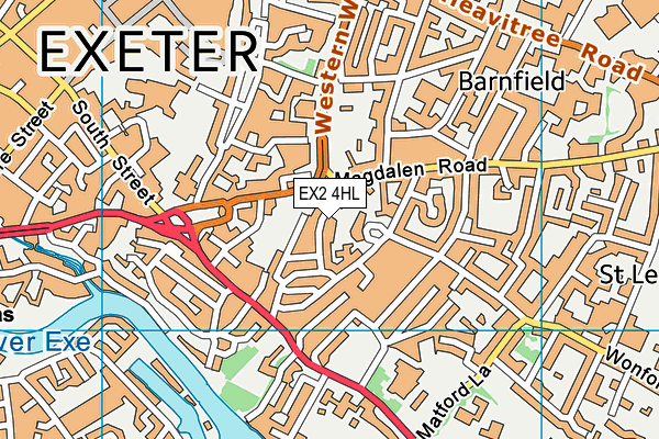 EX2 4HL map - OS VectorMap District (Ordnance Survey)