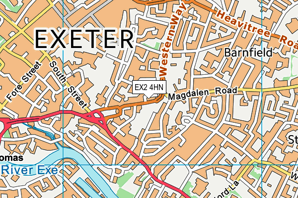 EX2 4HN map - OS VectorMap District (Ordnance Survey)