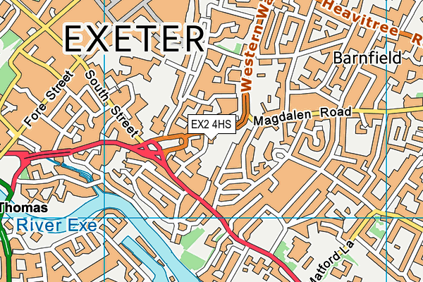 EX2 4HS map - OS VectorMap District (Ordnance Survey)