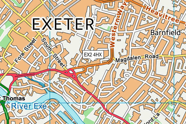 EX2 4HX map - OS VectorMap District (Ordnance Survey)