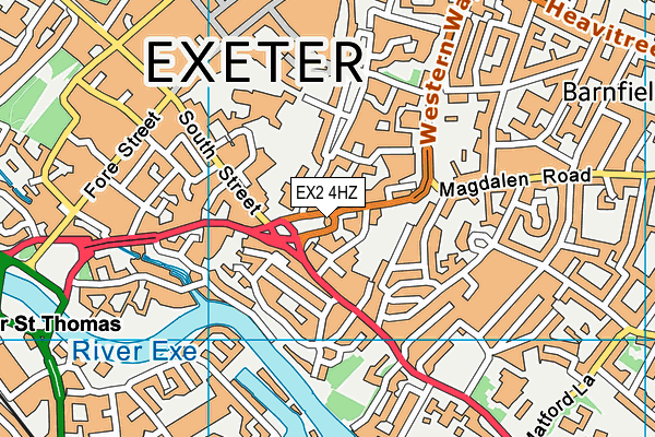 EX2 4HZ map - OS VectorMap District (Ordnance Survey)