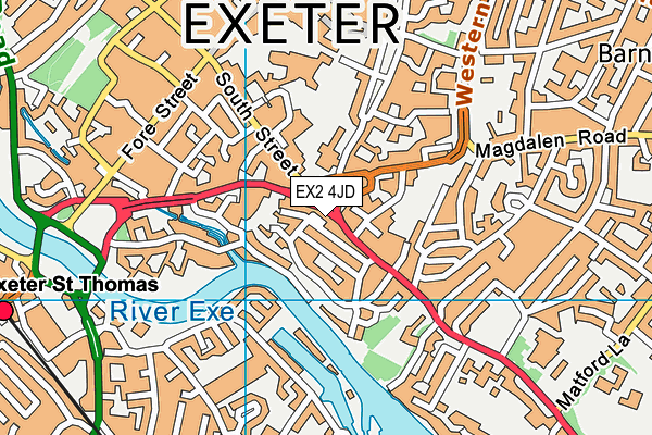 EX2 4JD map - OS VectorMap District (Ordnance Survey)