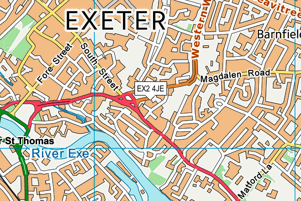 EX2 4JE map - OS VectorMap District (Ordnance Survey)