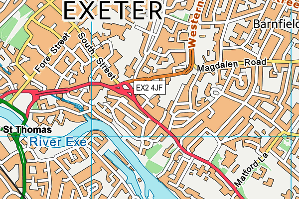 EX2 4JF map - OS VectorMap District (Ordnance Survey)