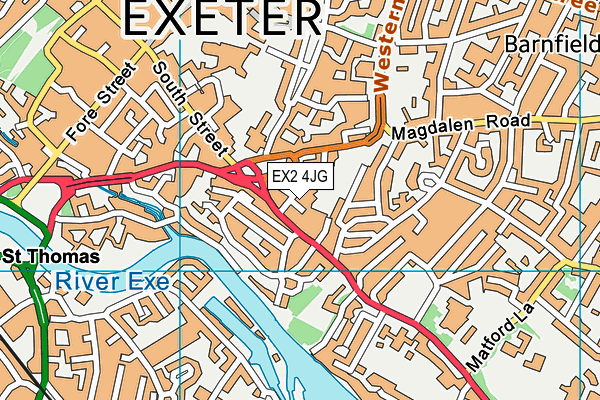 EX2 4JG map - OS VectorMap District (Ordnance Survey)