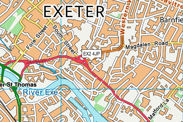 EX2 4JP map - OS VectorMap District (Ordnance Survey)