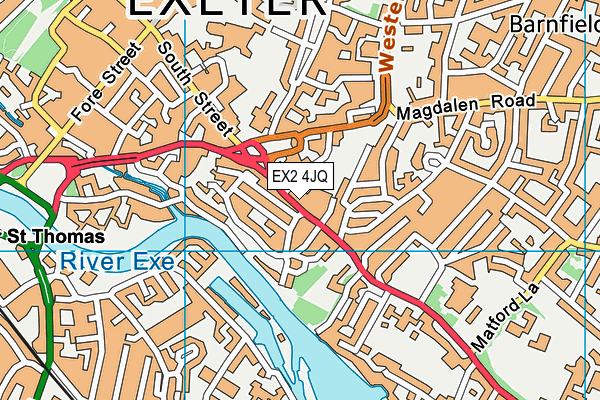 EX2 4JQ map - OS VectorMap District (Ordnance Survey)