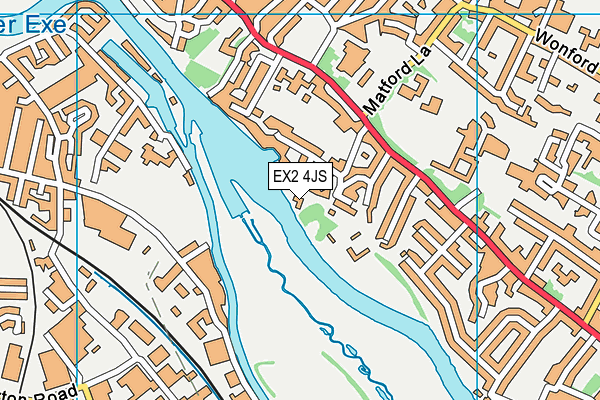 EX2 4JS map - OS VectorMap District (Ordnance Survey)