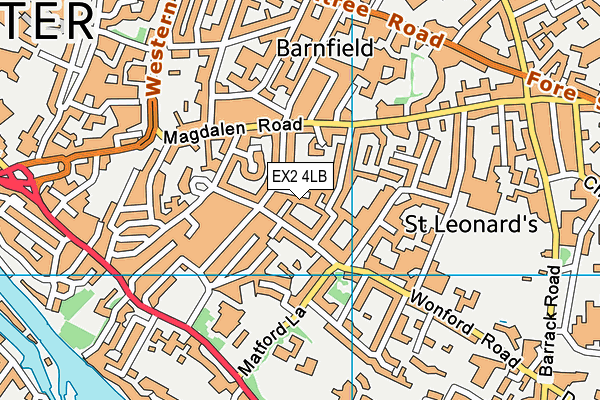 EX2 4LB map - OS VectorMap District (Ordnance Survey)