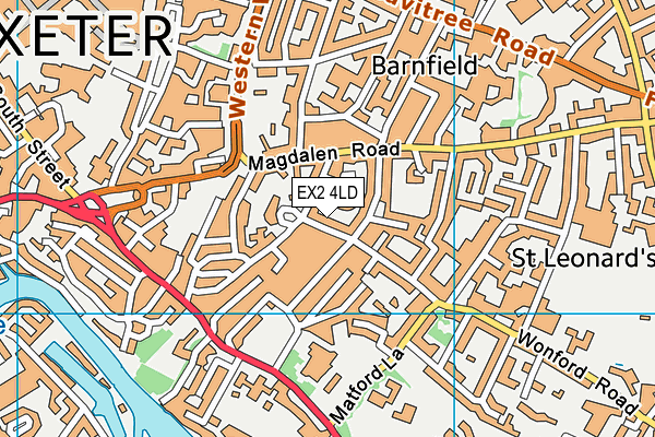 EX2 4LD map - OS VectorMap District (Ordnance Survey)