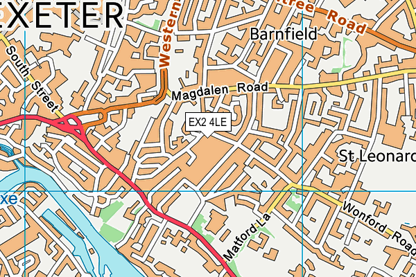EX2 4LE map - OS VectorMap District (Ordnance Survey)