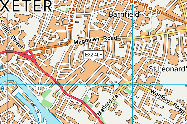 EX2 4LF map - OS VectorMap District (Ordnance Survey)