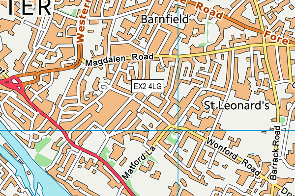 EX2 4LG map - OS VectorMap District (Ordnance Survey)