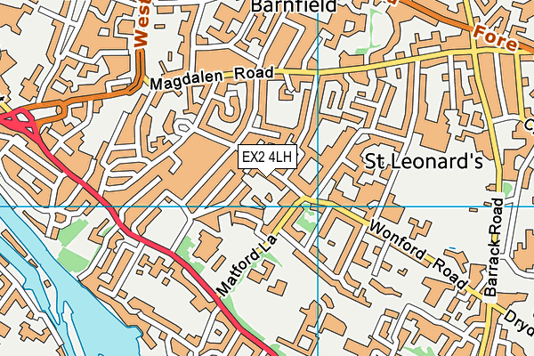 EX2 4LH map - OS VectorMap District (Ordnance Survey)