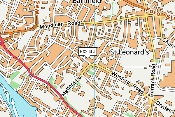 EX2 4LJ map - OS VectorMap District (Ordnance Survey)