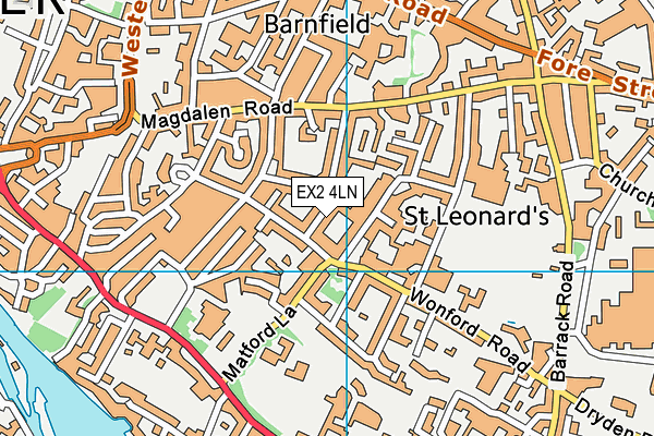 EX2 4LN map - OS VectorMap District (Ordnance Survey)