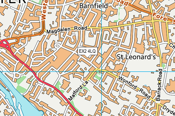 EX2 4LQ map - OS VectorMap District (Ordnance Survey)