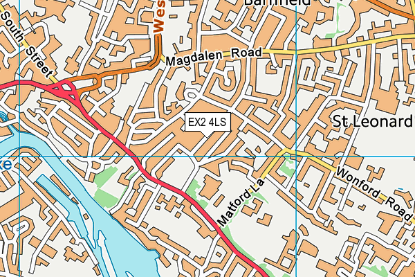 EX2 4LS map - OS VectorMap District (Ordnance Survey)