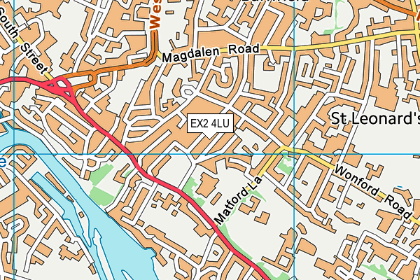 EX2 4LU map - OS VectorMap District (Ordnance Survey)