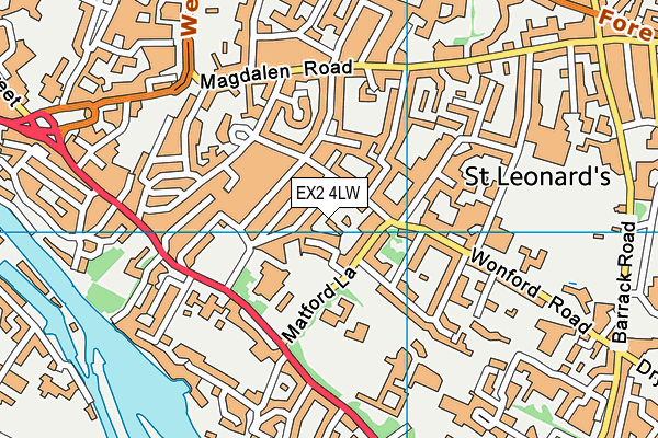 EX2 4LW map - OS VectorMap District (Ordnance Survey)