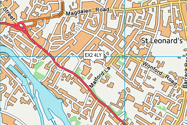 EX2 4LY map - OS VectorMap District (Ordnance Survey)