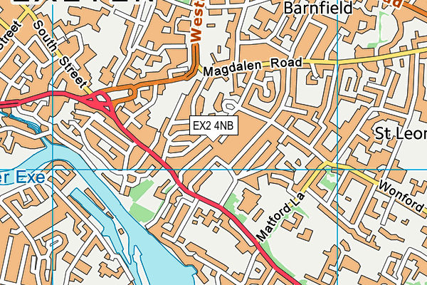 EX2 4NB map - OS VectorMap District (Ordnance Survey)