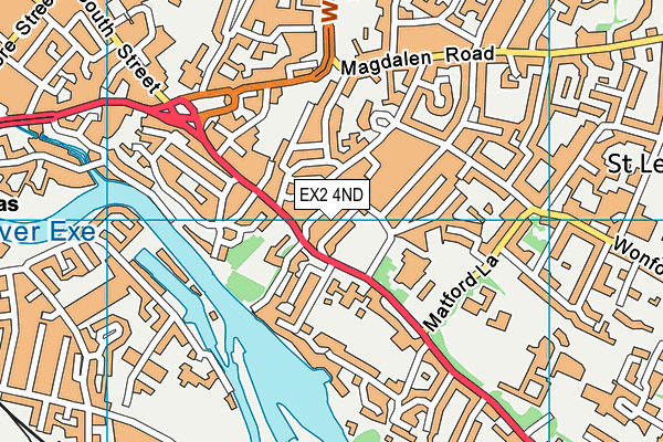 EX2 4ND map - OS VectorMap District (Ordnance Survey)