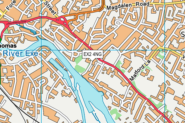 EX2 4NG map - OS VectorMap District (Ordnance Survey)