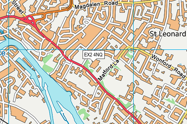 St Leonard's (CofE) Primary School (VC) map (EX2 4NQ) - OS VectorMap District (Ordnance Survey)