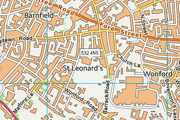 Exeter School map (EX2 4NS) - OS VectorMap District (Ordnance Survey)