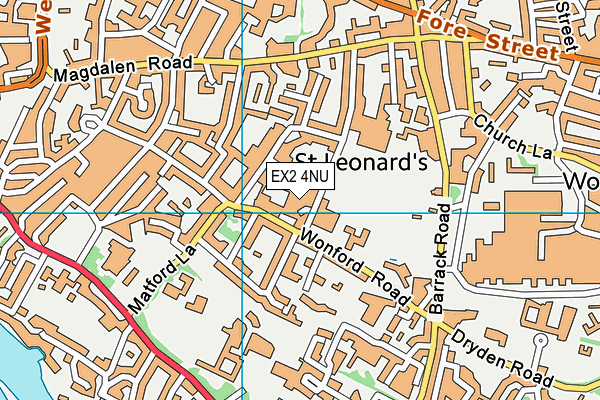 EX2 4NU map - OS VectorMap District (Ordnance Survey)