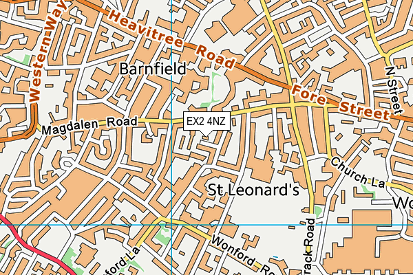 EX2 4NZ map - OS VectorMap District (Ordnance Survey)