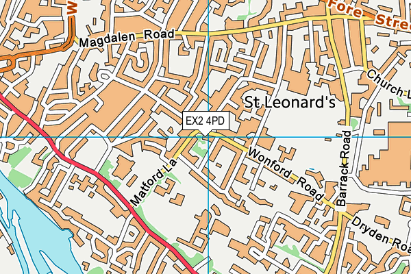 EX2 4PD map - OS VectorMap District (Ordnance Survey)