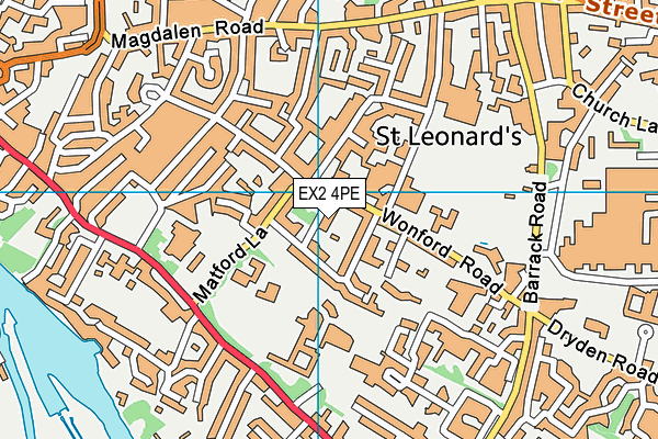 EX2 4PE map - OS VectorMap District (Ordnance Survey)
