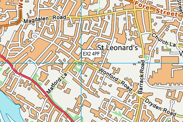 EX2 4PF map - OS VectorMap District (Ordnance Survey)