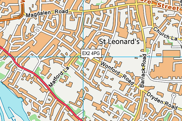 EX2 4PG map - OS VectorMap District (Ordnance Survey)