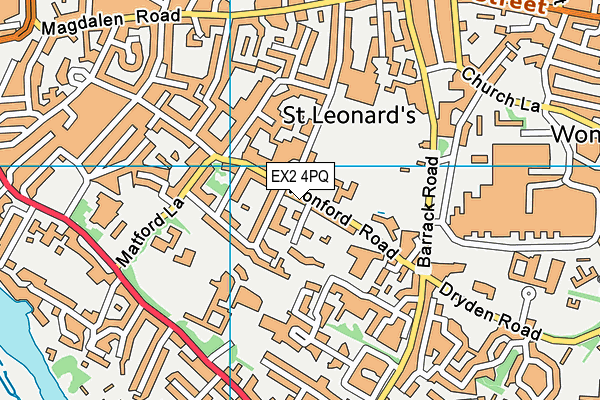 EX2 4PQ map - OS VectorMap District (Ordnance Survey)