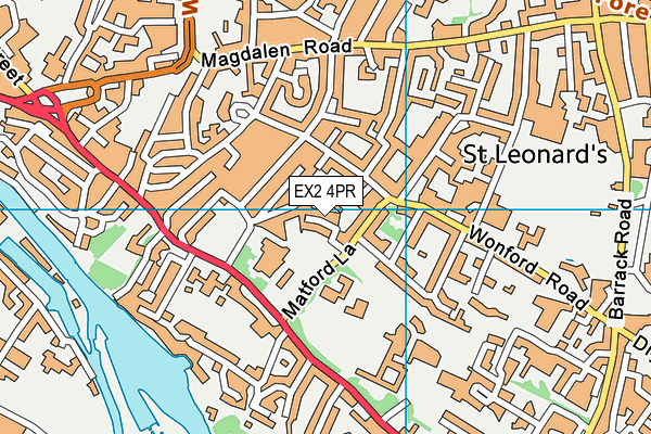 EX2 4PR map - OS VectorMap District (Ordnance Survey)