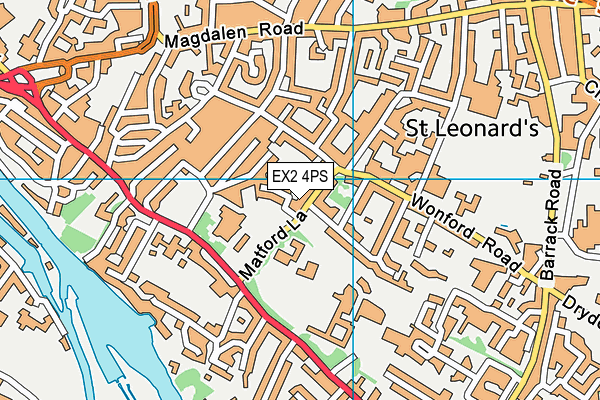 EX2 4PS map - OS VectorMap District (Ordnance Survey)