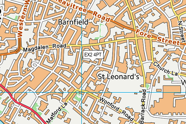 EX2 4PT map - OS VectorMap District (Ordnance Survey)