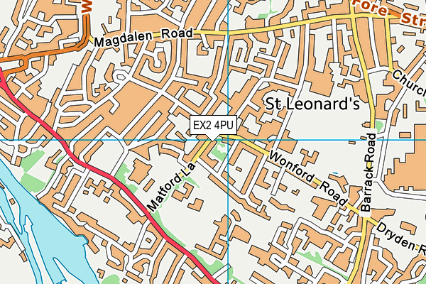 EX2 4PU map - OS VectorMap District (Ordnance Survey)