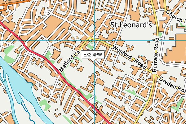 EX2 4PW map - OS VectorMap District (Ordnance Survey)