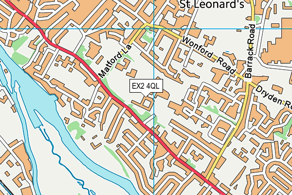 EX2 4QL map - OS VectorMap District (Ordnance Survey)