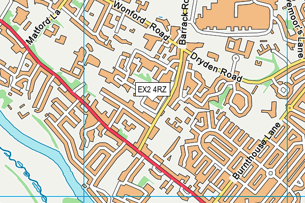 EX2 4RZ map - OS VectorMap District (Ordnance Survey)