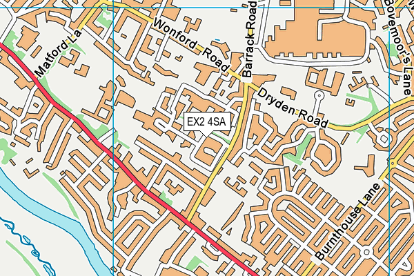 EX2 4SA map - OS VectorMap District (Ordnance Survey)