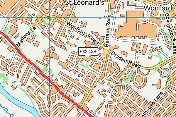 EX2 4SB map - OS VectorMap District (Ordnance Survey)