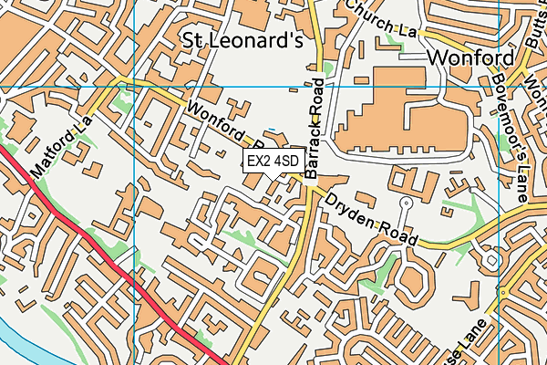 EX2 4SD map - OS VectorMap District (Ordnance Survey)