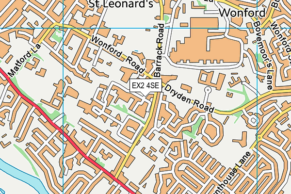 EX2 4SE map - OS VectorMap District (Ordnance Survey)