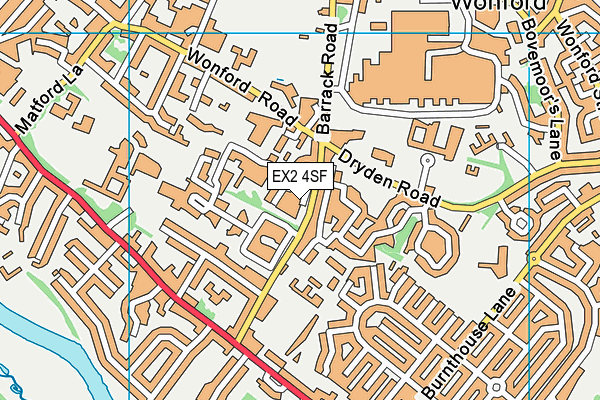 EX2 4SF map - OS VectorMap District (Ordnance Survey)